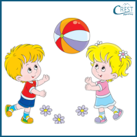 Action Words - Children playing with a ball