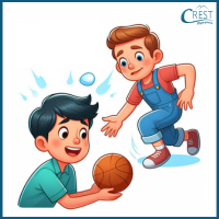 Antonyms Questions - Boys playing with a ball