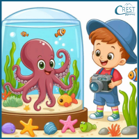 Articles - Girl saw an octopus at the aquarium