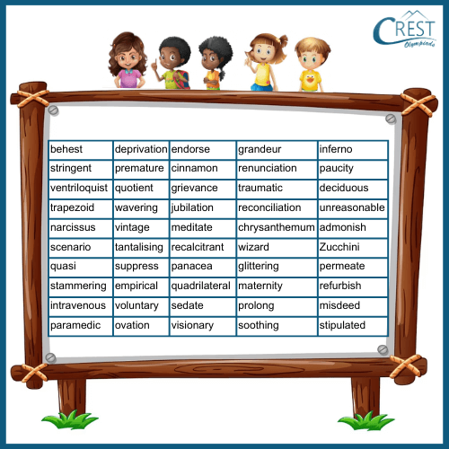 Spelling Words List for Class 7