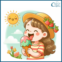 Synonym Questions - Girl eating icecream