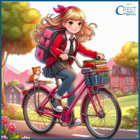 Tenses - Girl riding her bike