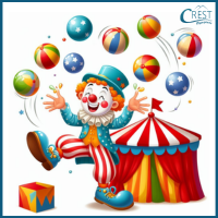 Tenses - Clown juggling