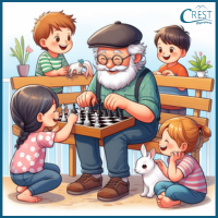 Tenses - Children playing a chess