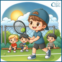 Tenses - Boy playing tennis
