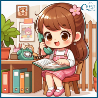 Tenses - Girl reading a file